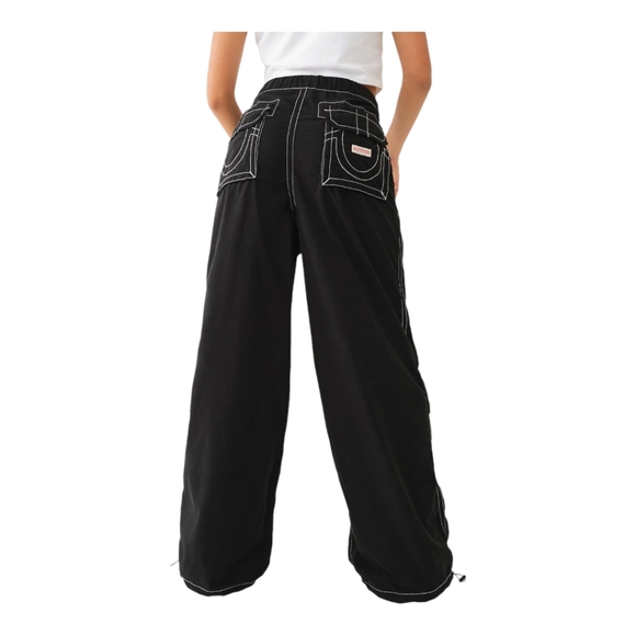 TRUE RELIGION WOMEN'S PARACHUTE PANTS - BLACK SIZE 30 - Picture 7 of 12